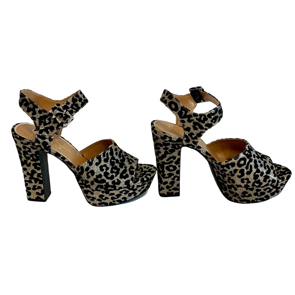 Jessica Simpson GOLD/BLACK
LEOPARD FLOCKED SIZE 9